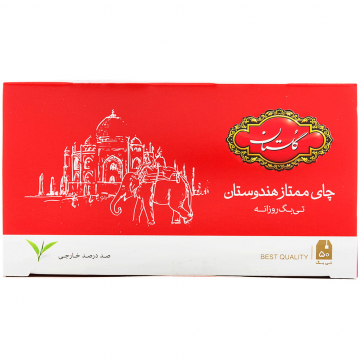 چای سیاه کیسه ای هندوستان ممتاز گلستان 50 عددی